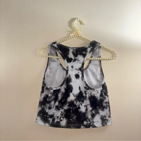 Evolution and Creation Black & White Tie-Dye Racerback Crop - Picture 4 of 4
